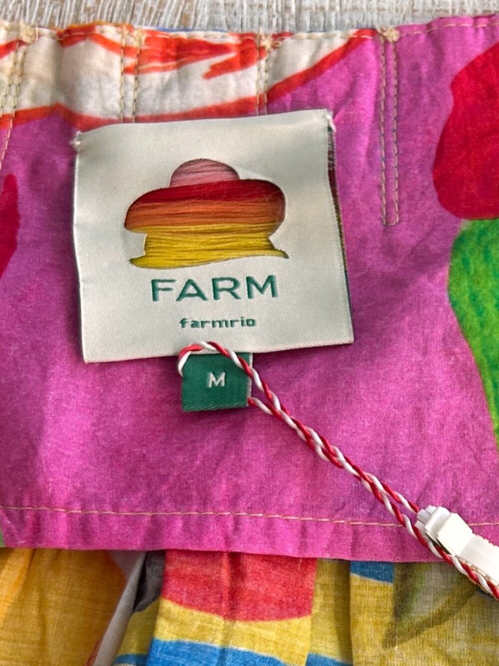 Farm Rio Multicolor Summer Picnic Midi Dress Size Medium NWT - Picture 10 of 12